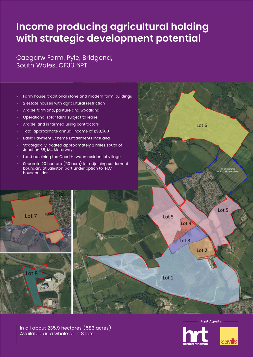 Income Producing Agricultural Holding with Strategic Development Potential