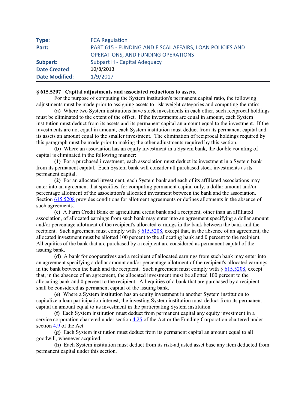 Capital Adjustments and Associated Reductions to Assets