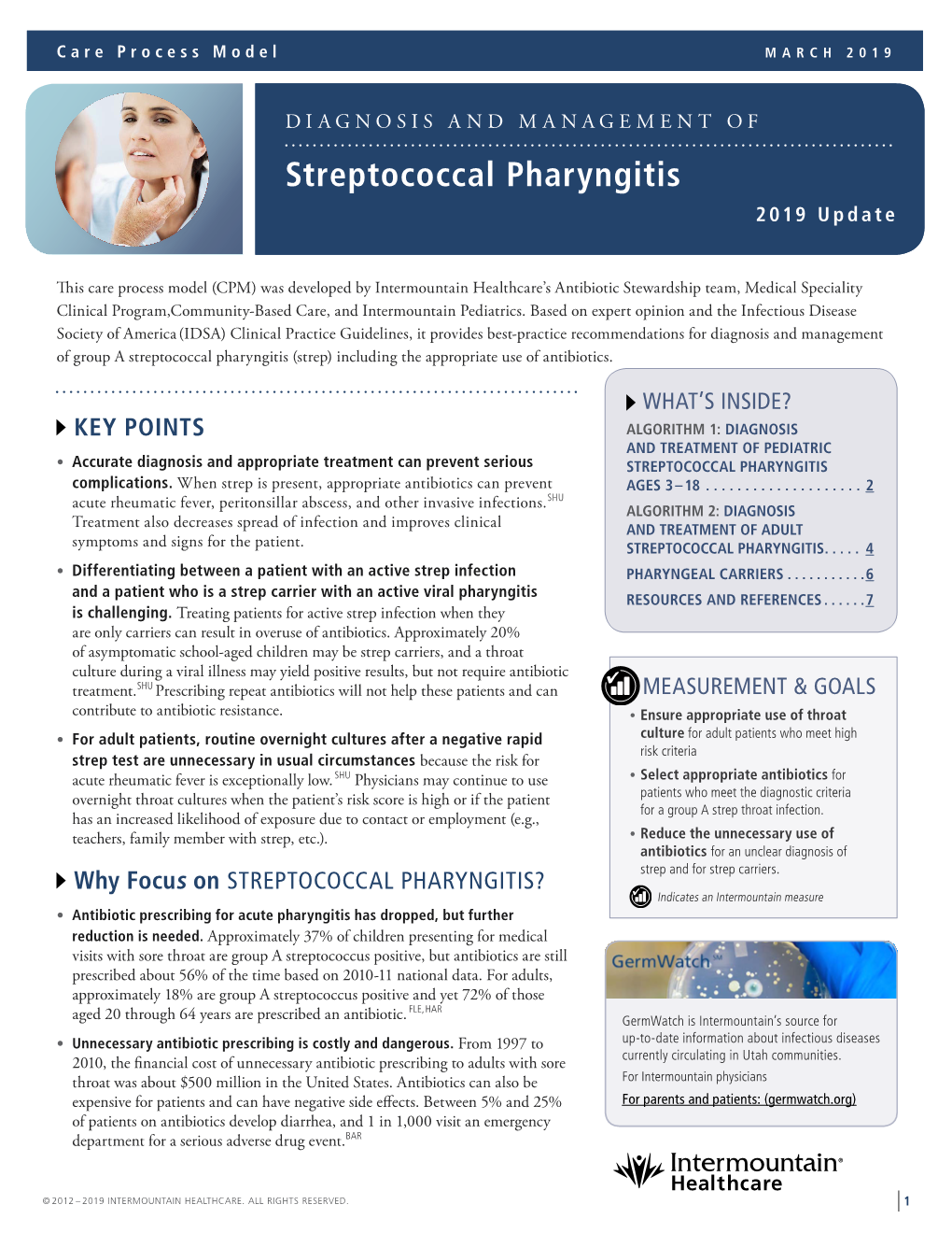 Care Process Models Streptococcal Pharyngitis