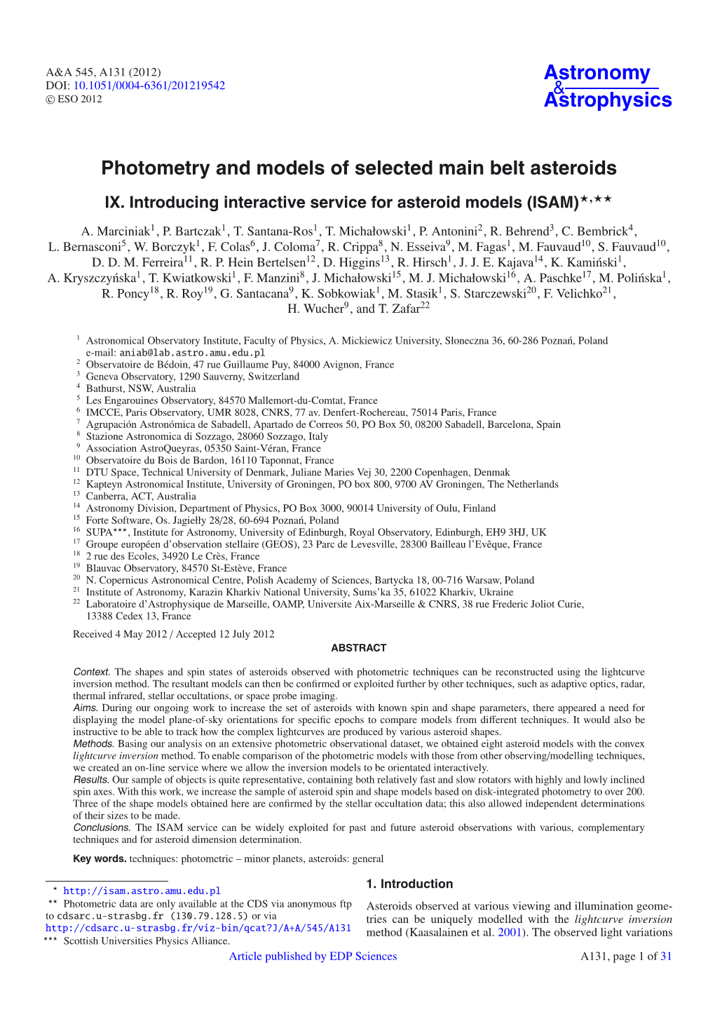 Photometry and Models of Selected Main Belt Asteroids IX