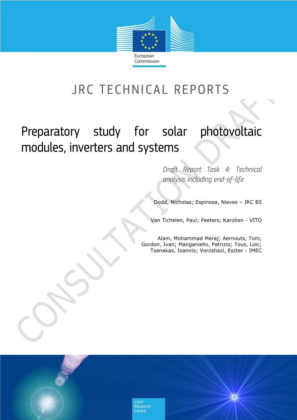 Preparatory Study for Solar Photovoltaic Modules, Inverters and Systems