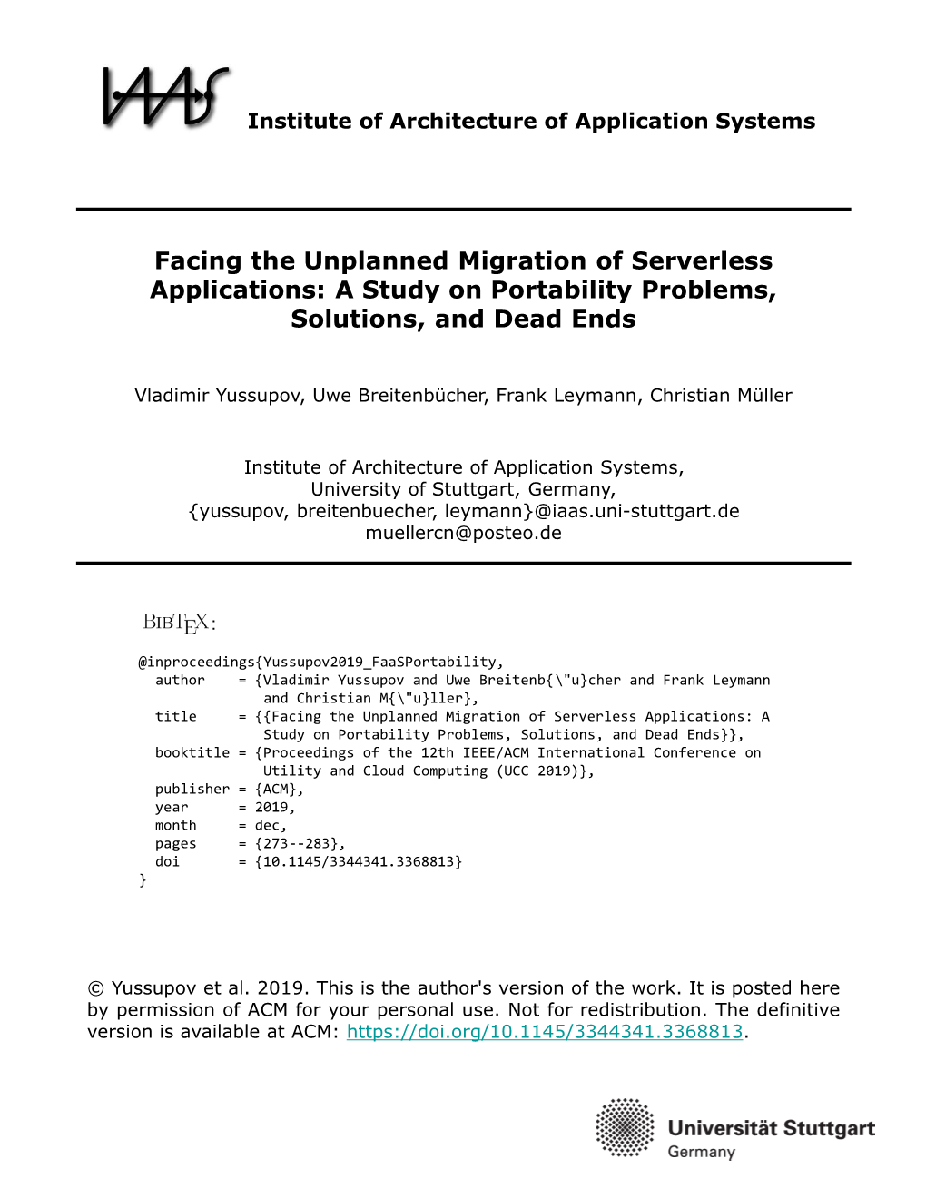 Facing the Unplanned Migration of Serverless Applications: a Study on Portability Problems, Solutions, and Dead Ends