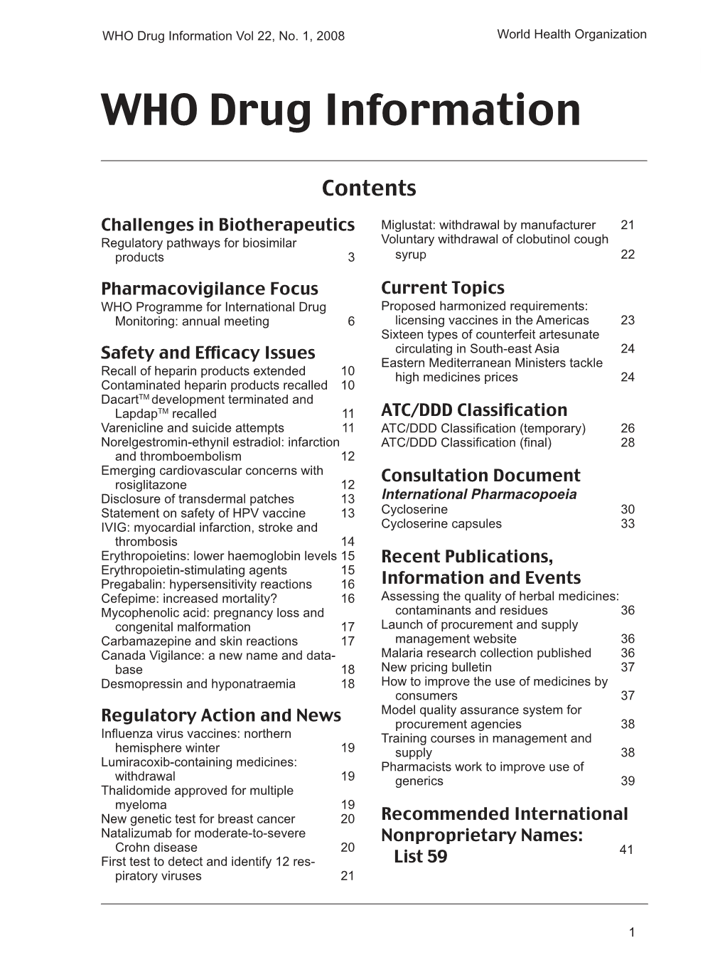 WHO Drug Information Vol 22, No