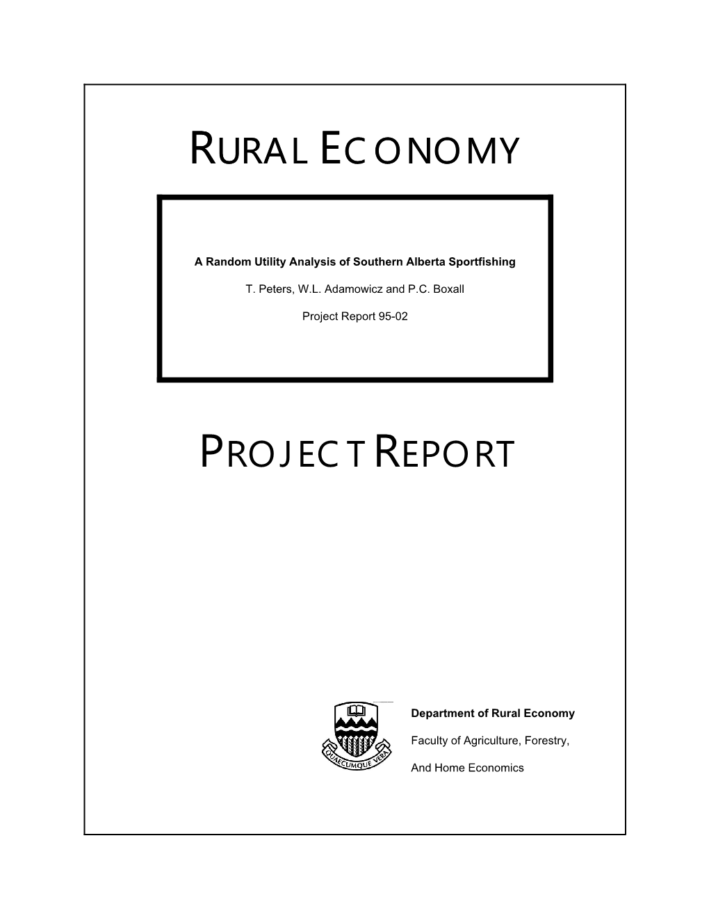 Rural Economy Project Report