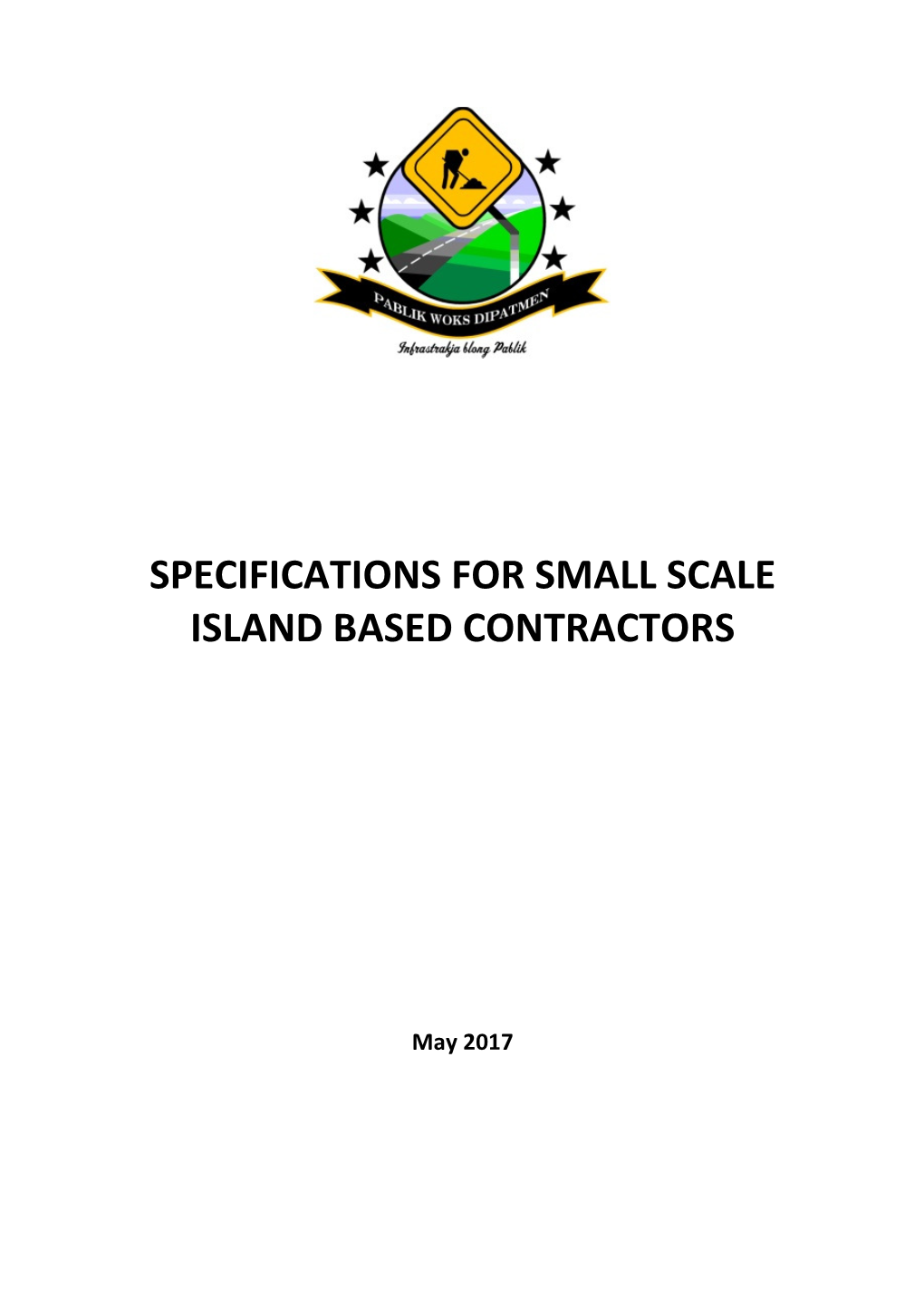 Specifications for Small Scale Island Based Contractors