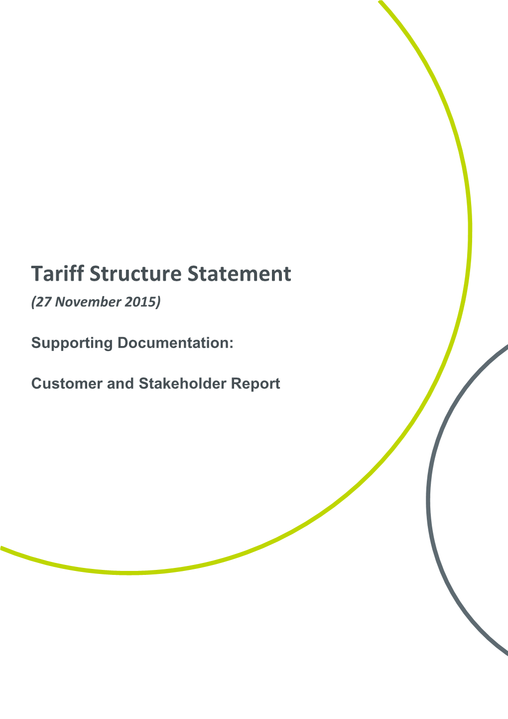 Tariff Structure Statement (27 November 2015)