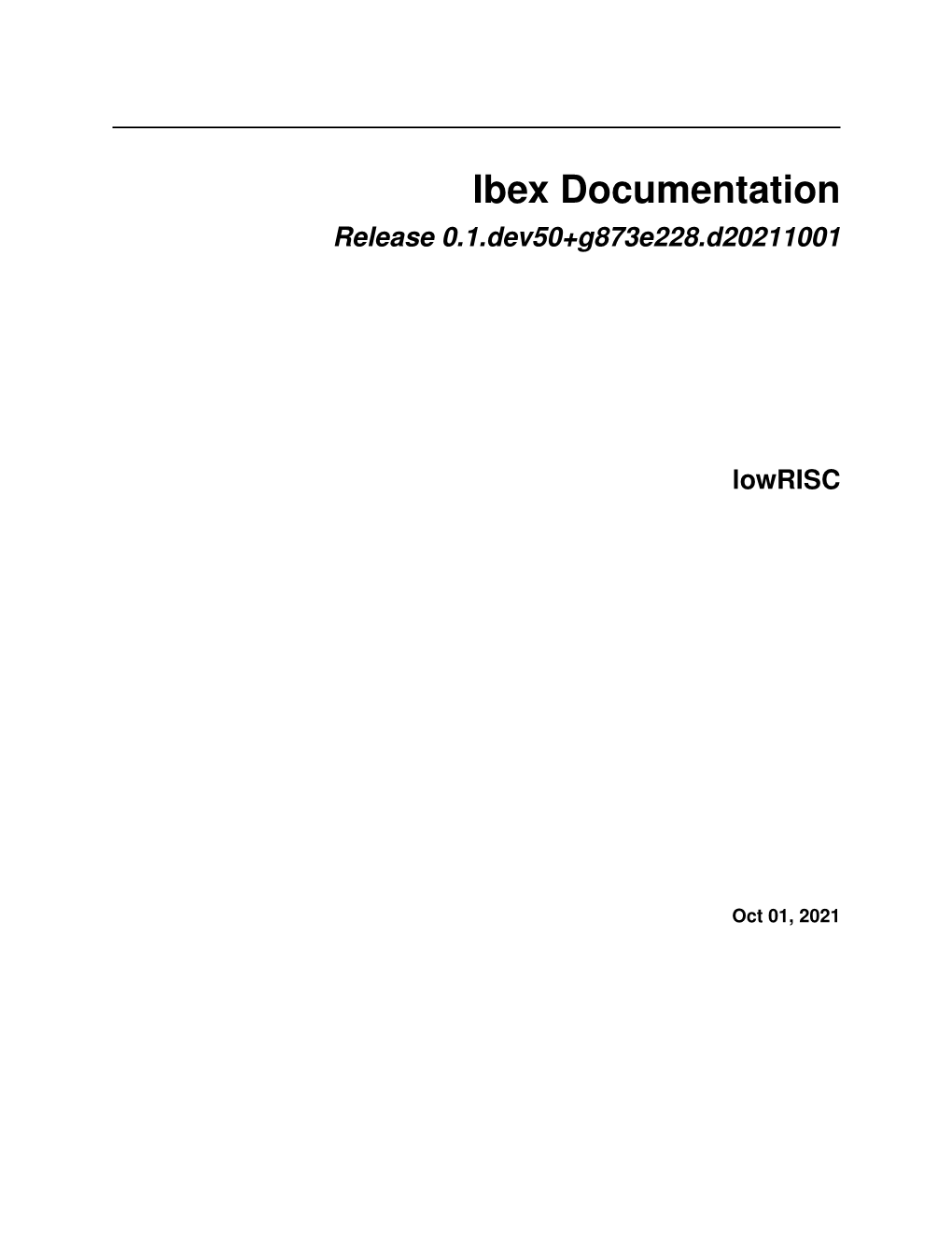 Ibex Documentation Release 0.1.Dev50+G873e228.D20211001