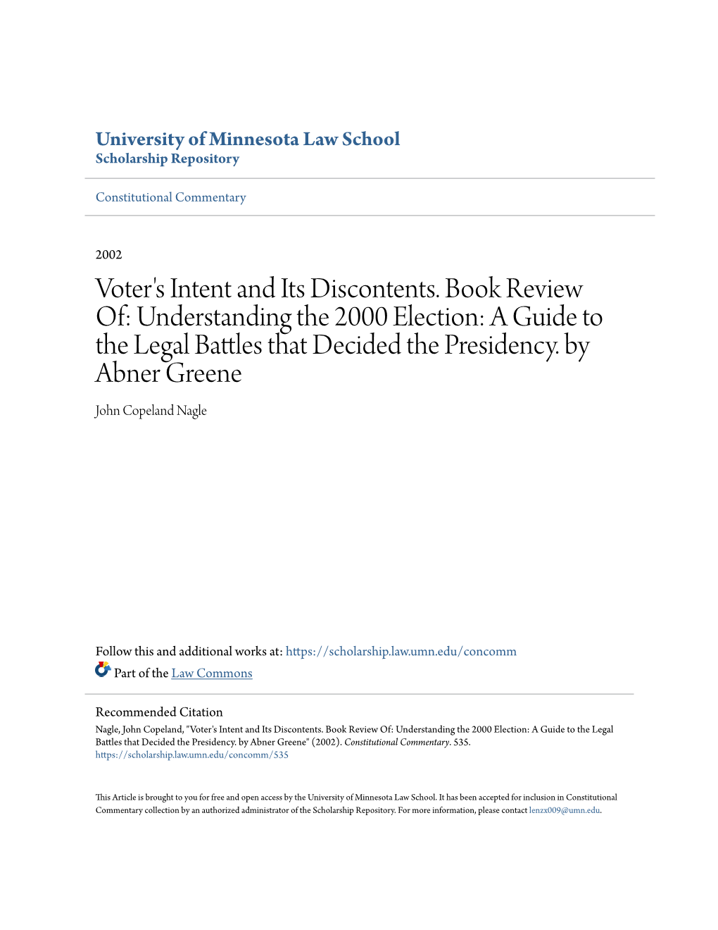 Understanding the 2000 Election: a Guide to the Legal Battles That Decided the Presidency