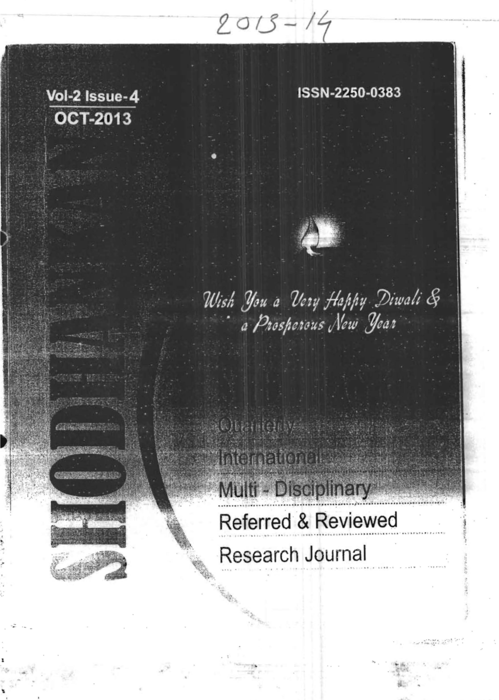 Referred'& Reviewed "' , ~. Research Journal '