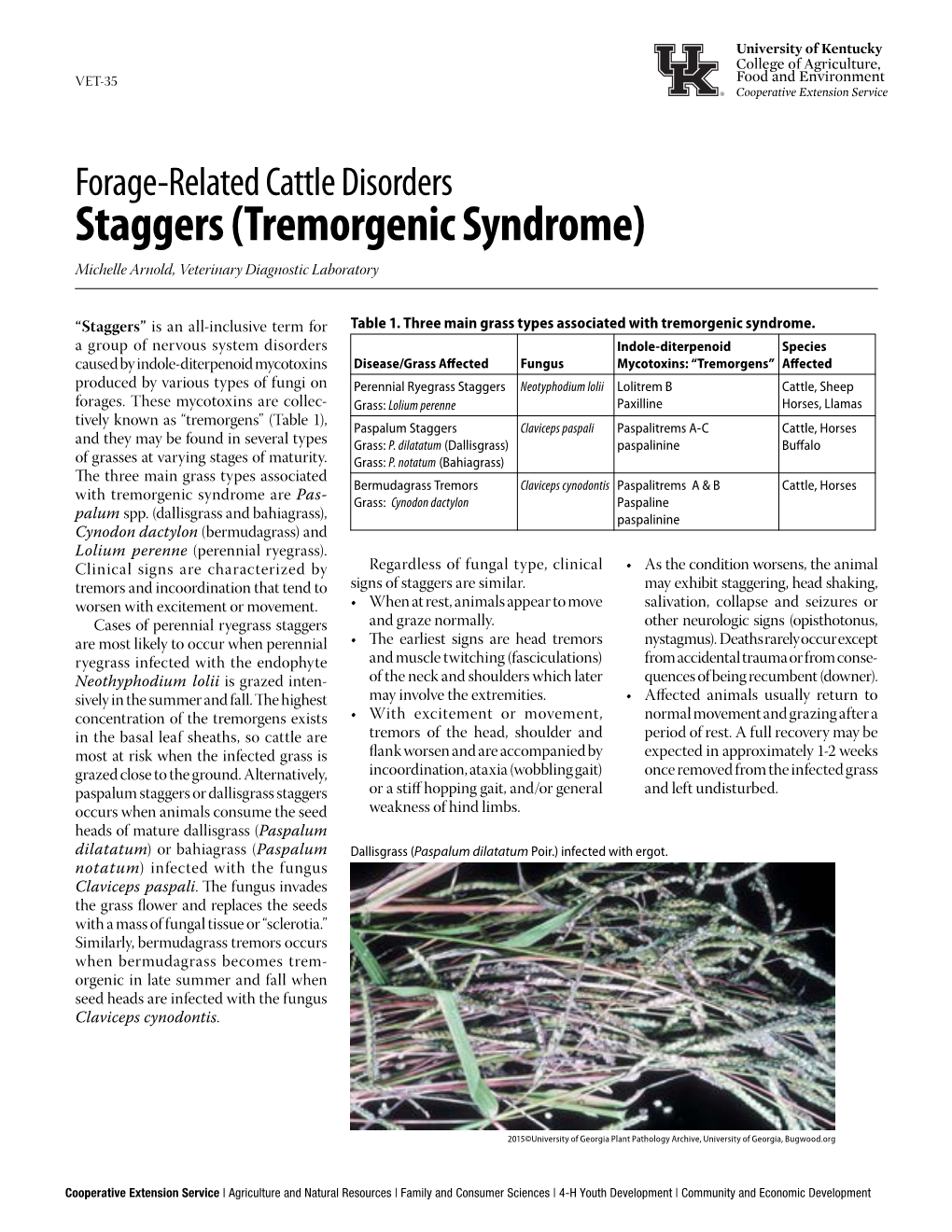 VET-35: Staggers (Tremorgenic Syndrome)