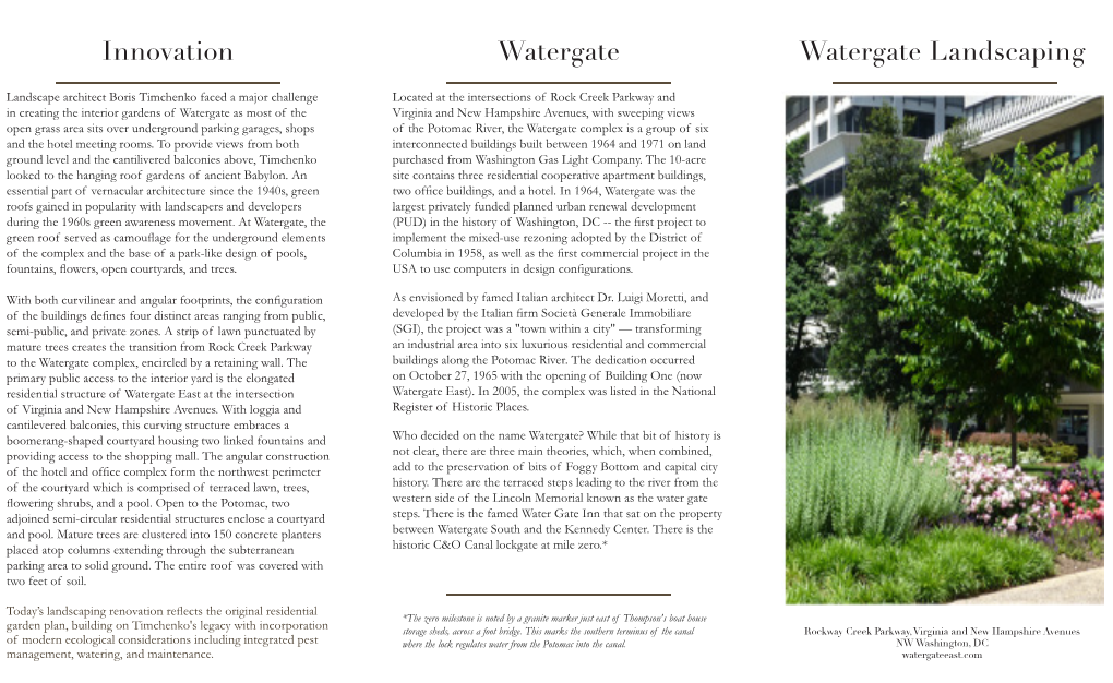 Watergate Landscaping Watergate Innovation