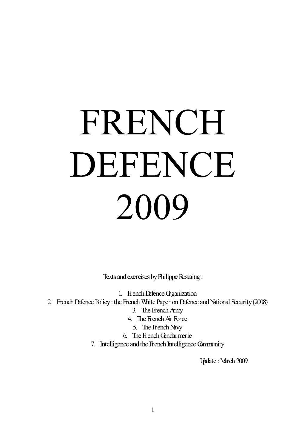 The French White Paper on Defence and National Security (2008) 3