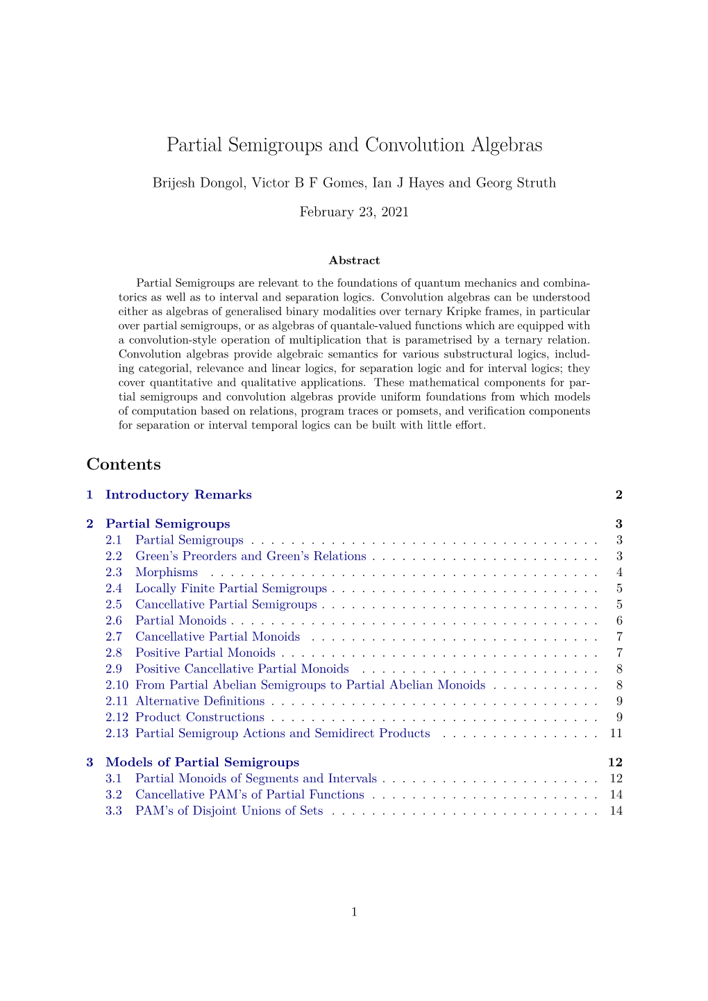 Partial Semigroups and Convolution Algebras