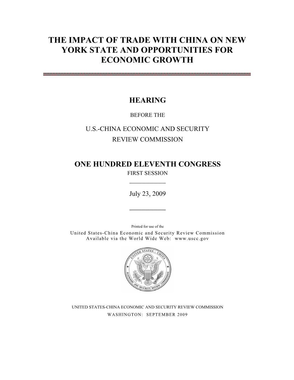 The Impact of Trade with China on New York State and Opportunities for Economic Growth