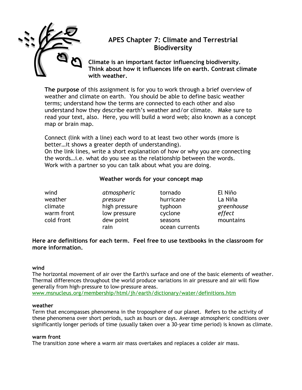 APES Chapter 6: Climate And Terrestrial Biodiversity