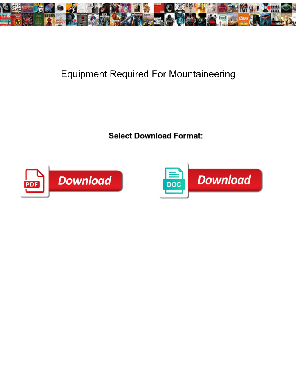 Equipment Required for Mountaineering