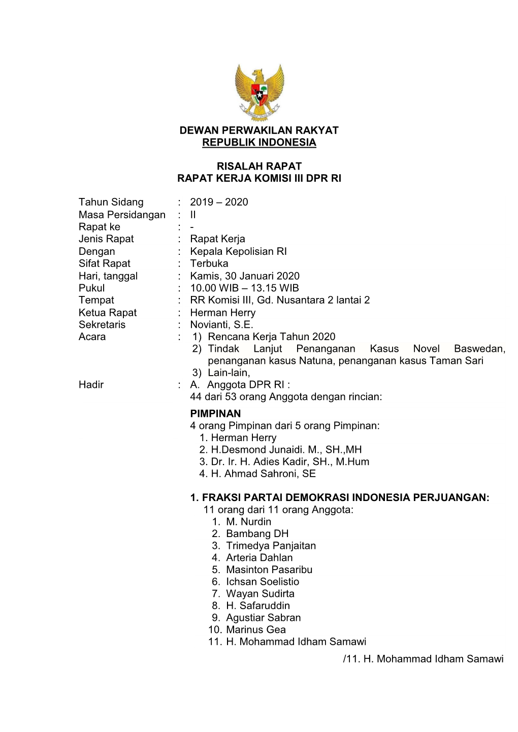 Dewan Perwakilan Rakyat Republik Indonesia