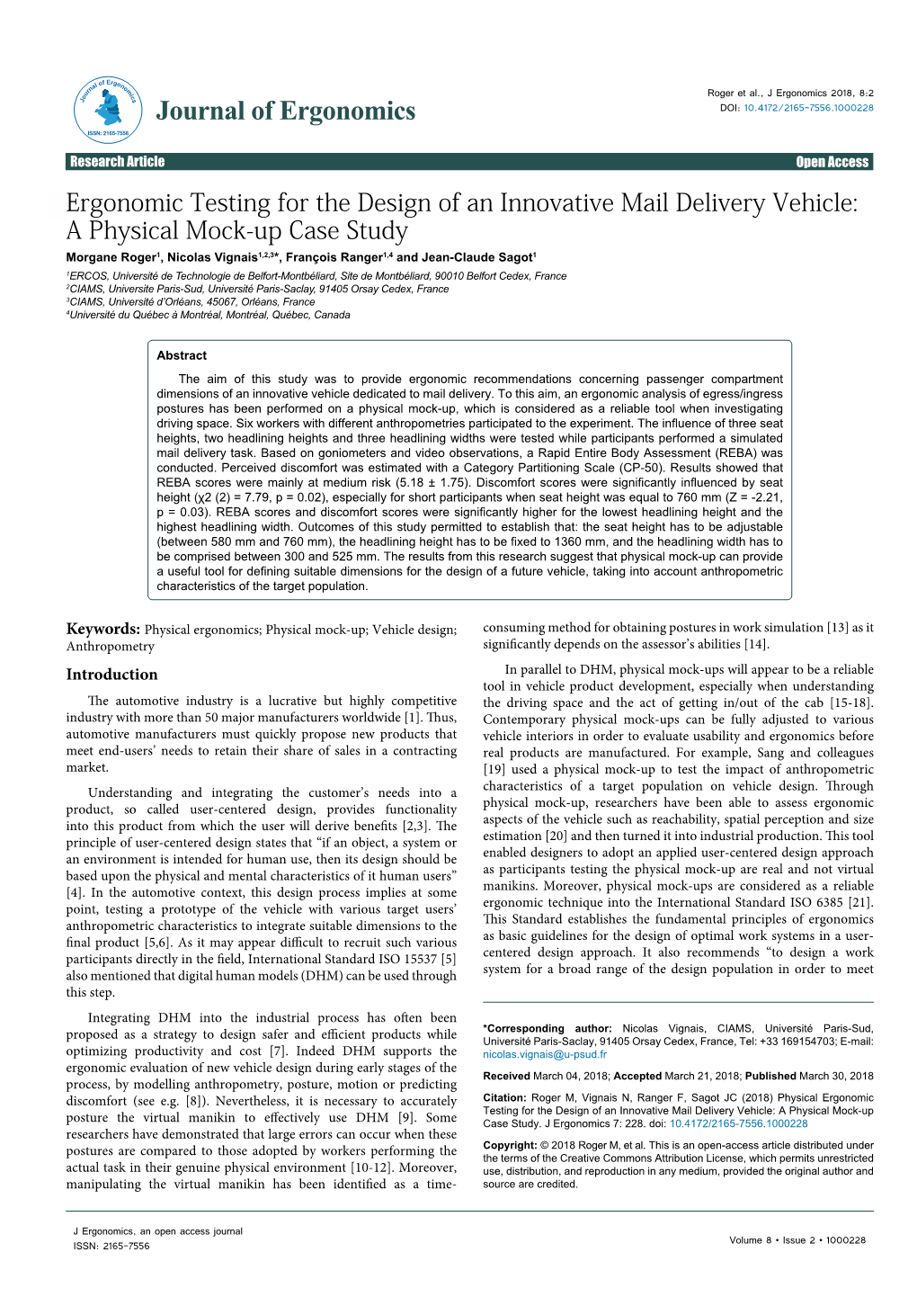 Ergonomic Testing for the Design of An