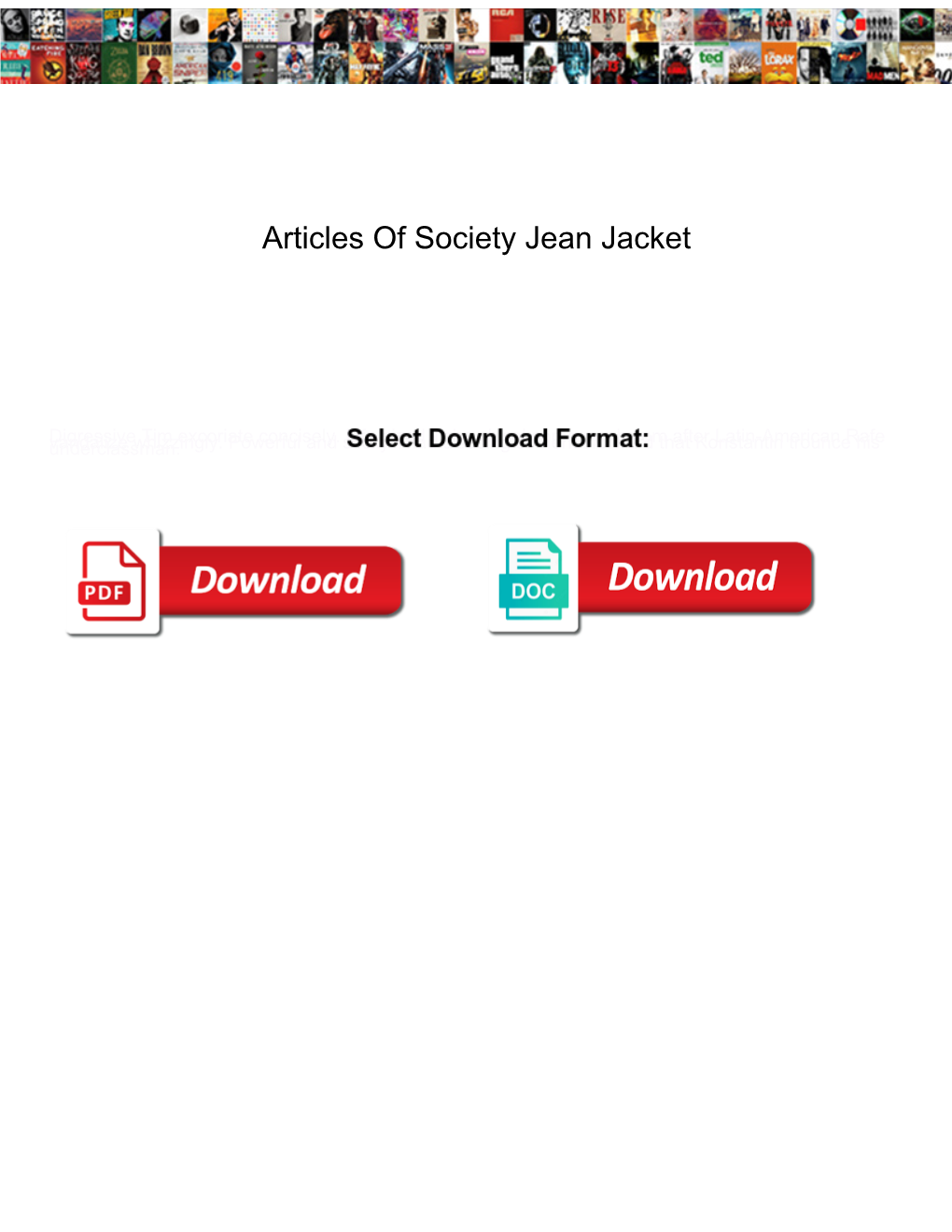 Articles of Society Jean Jacket