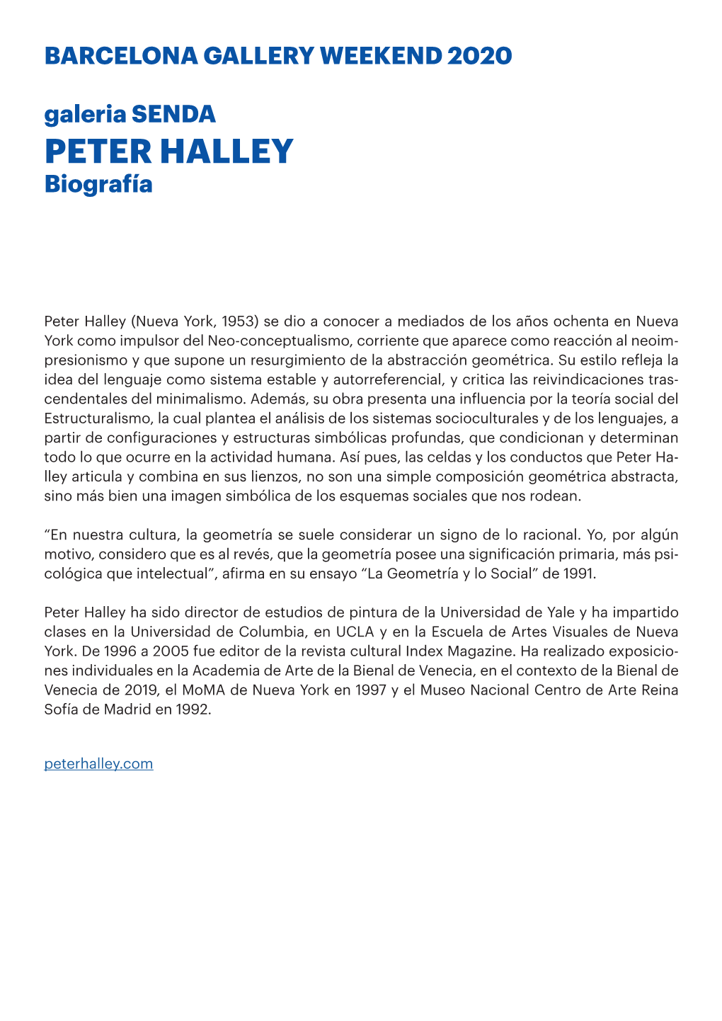 PETER HALLEY Biografía
