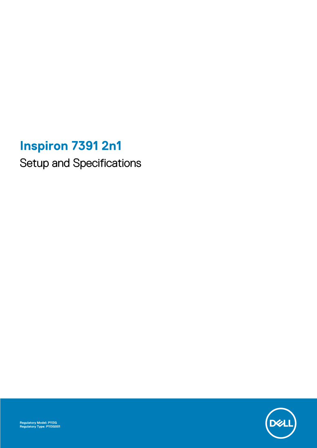 Dell Inspiron 7391 Setup and Specifications