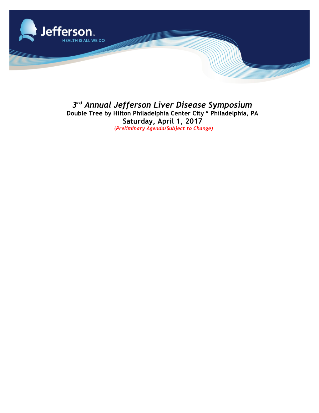 3Rd Annual Jefferson Liver Disease Symposium