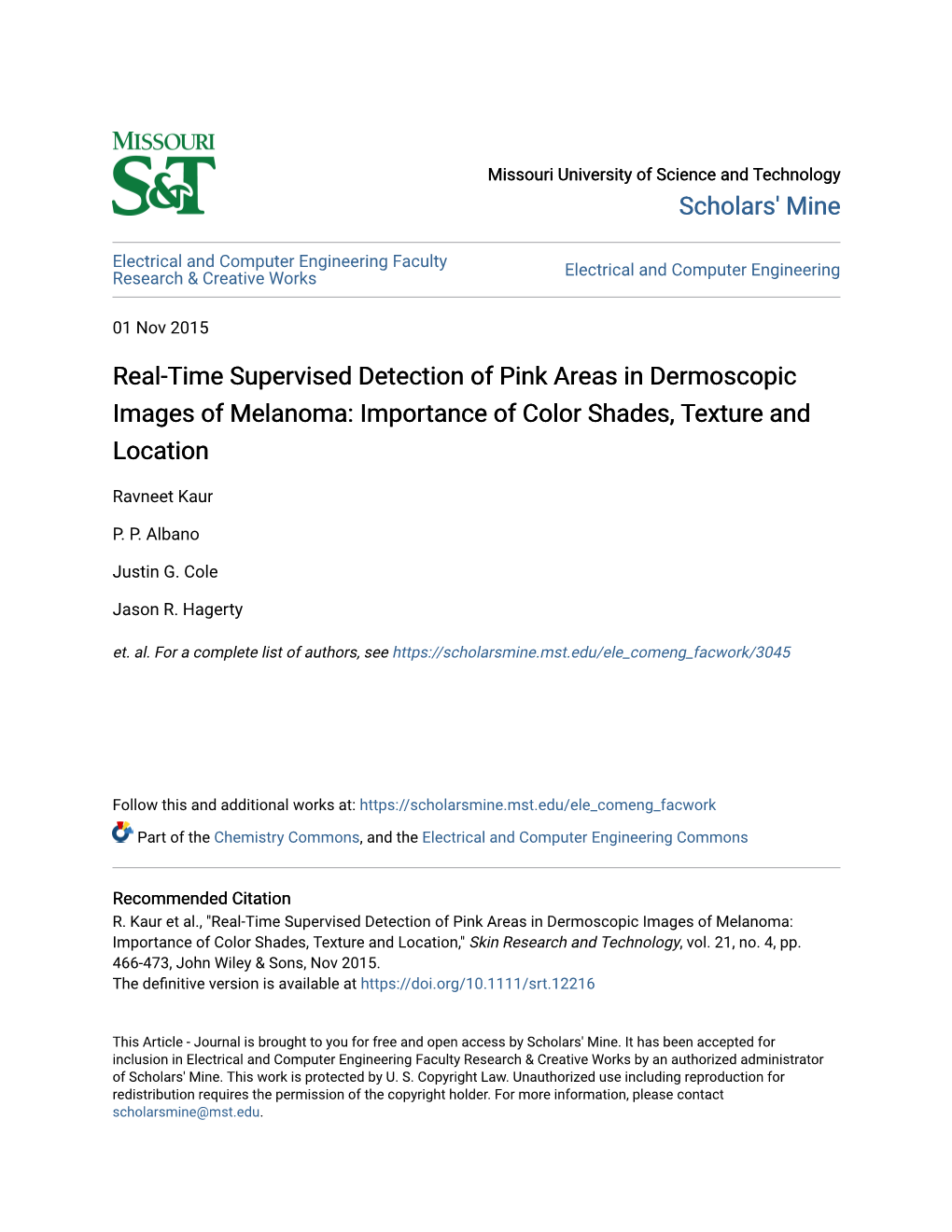 Real-Time Supervised Detection of Pink Areas in Dermoscopic Images of Melanoma: Importance of Color Shades, Texture and Location