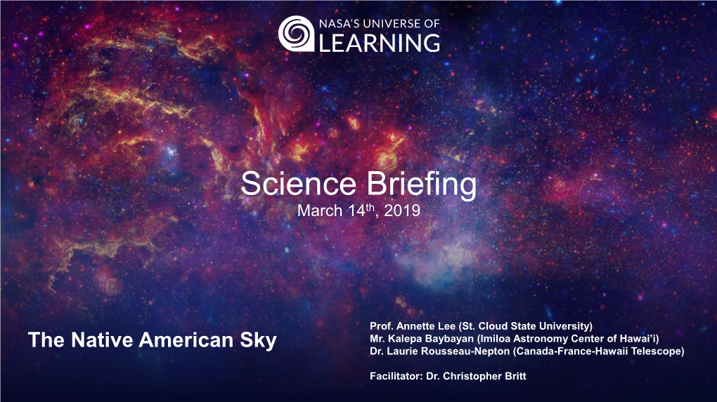 Science Briefing March 14Th, 2019