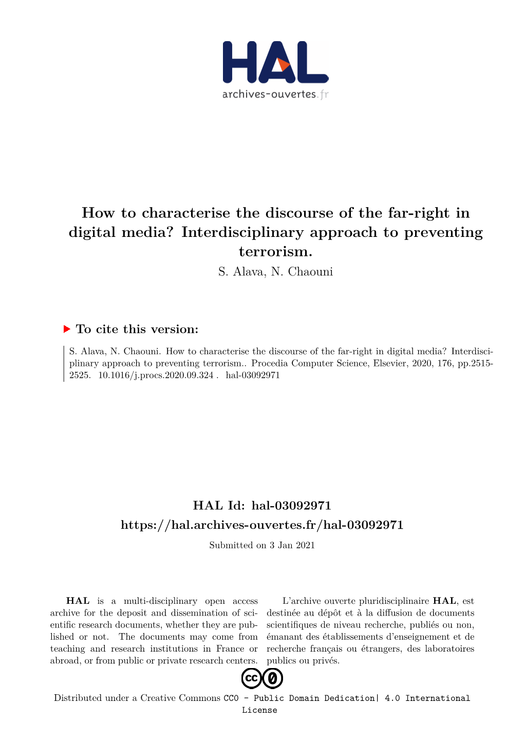 How to Characterise the Discourse of the Far-Right in Digital Media? Interdisciplinary Approach to Preventing Terrorism