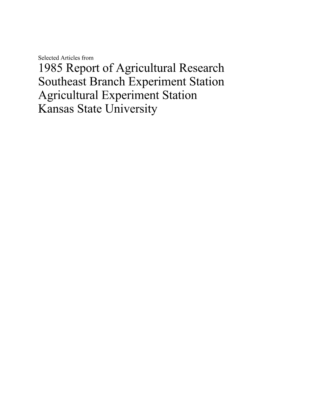 SRP472 3 Comparison of Rye and Triticale As Forages for Grazing