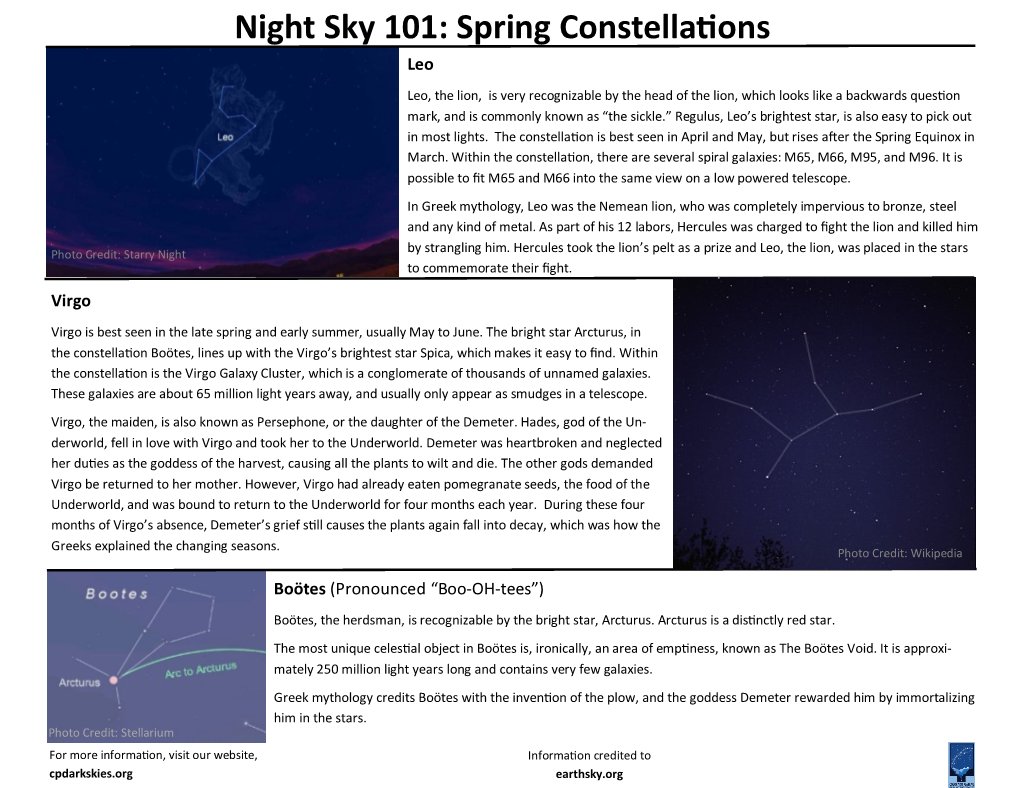 Spring Constellations Leo