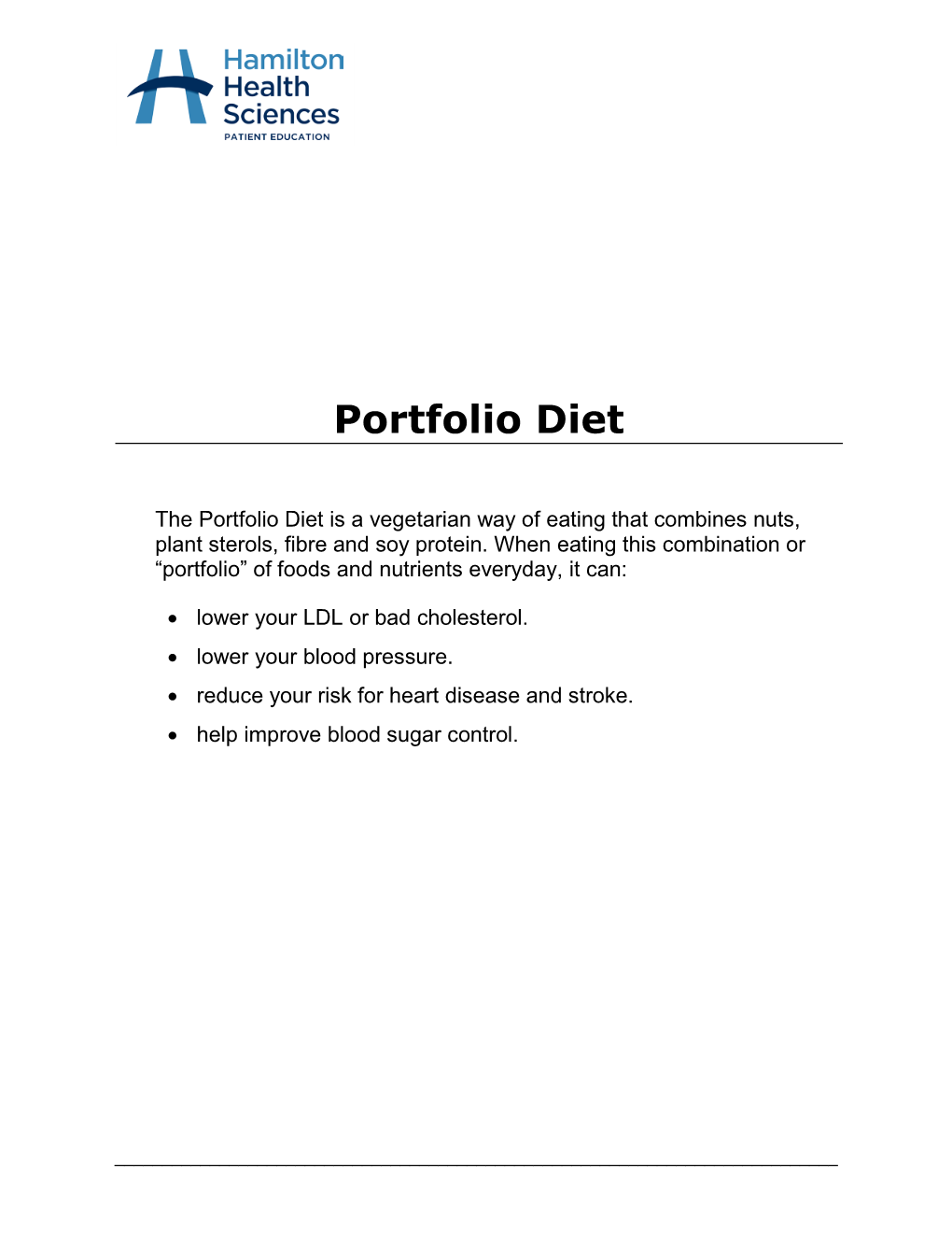 Portfolio Diet