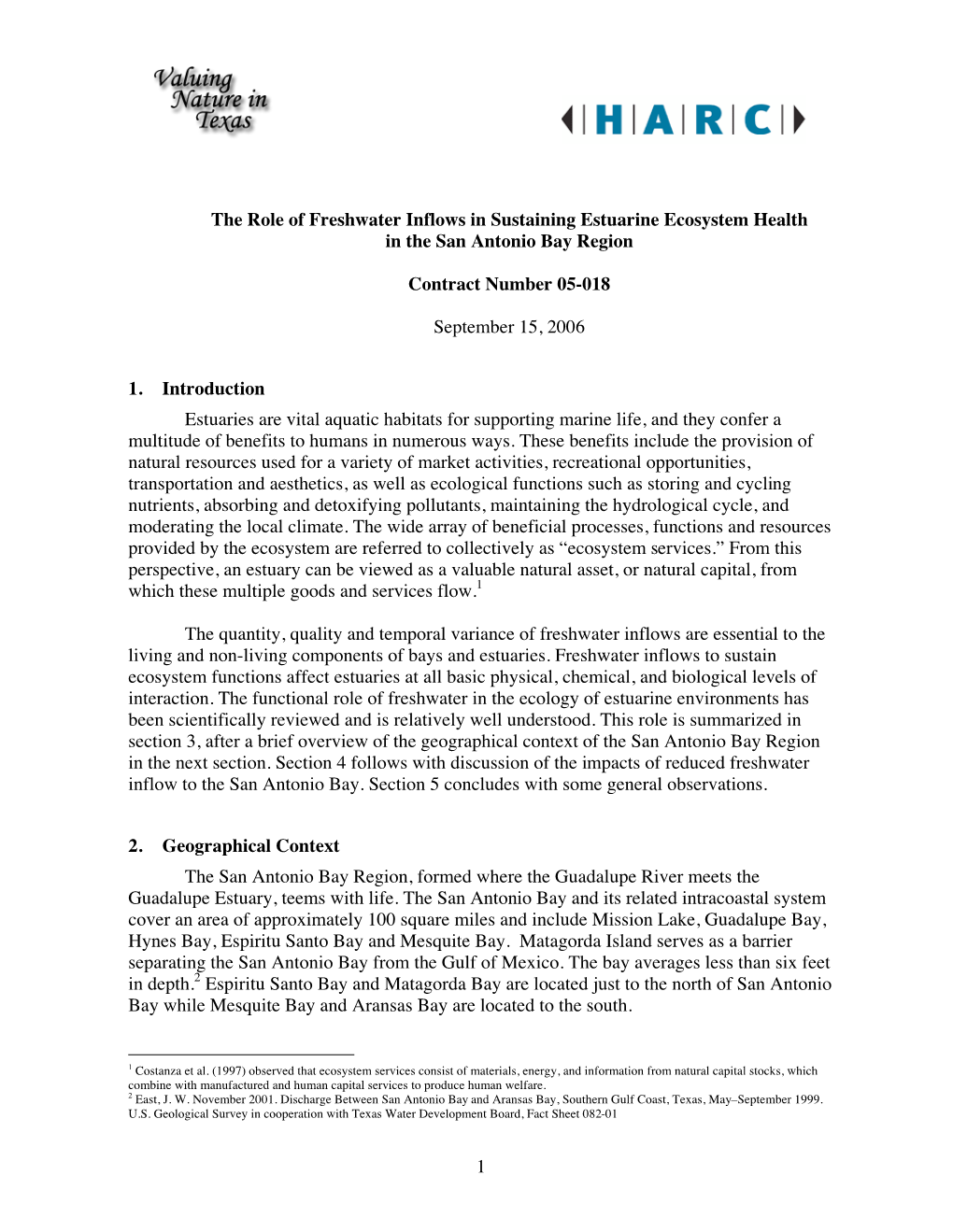 The Role of Freshwater Inflows in Sustaining Estuarine Ecosystem Health in the San Antonio Bay Region