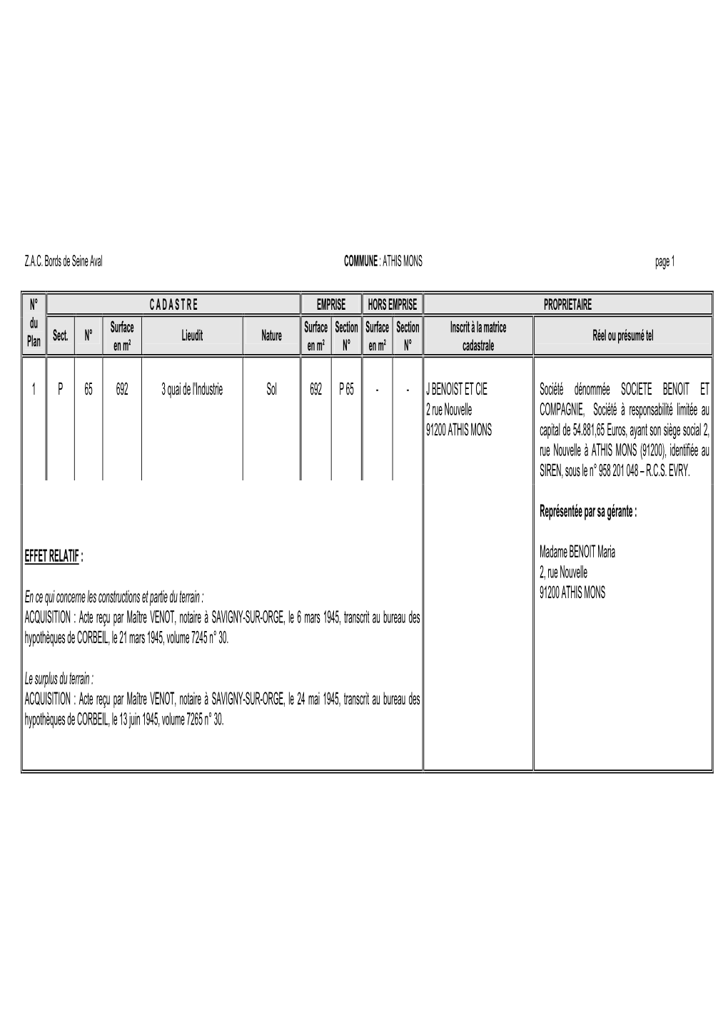 Etat Parcellaire Athis Mons VF 21-06-2016