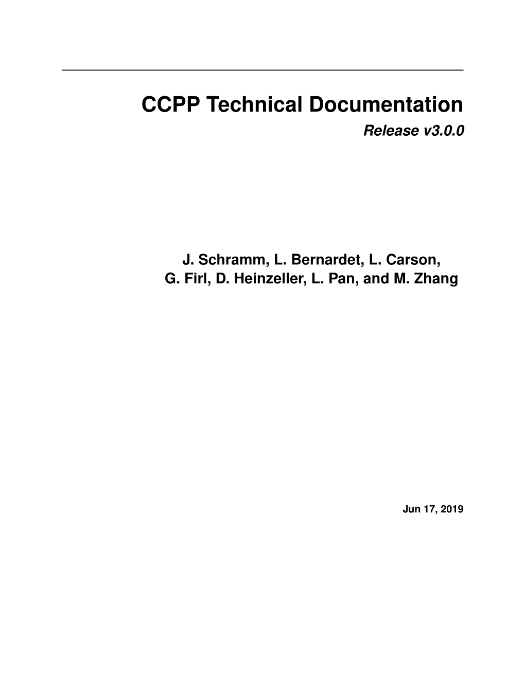 CCPP Technical Documentation Release V3.0.0