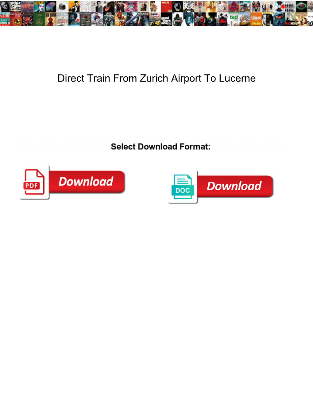 Direct Train from Zurich Airport to Lucerne