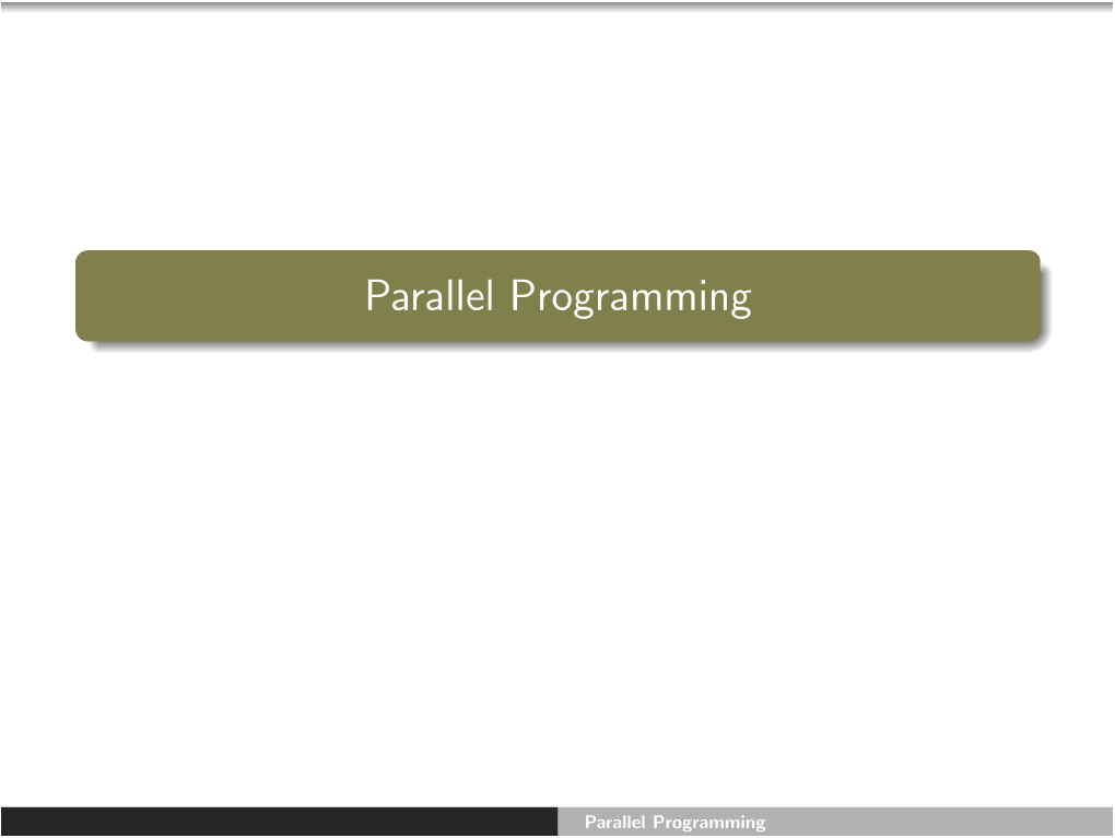 Parallel Programming