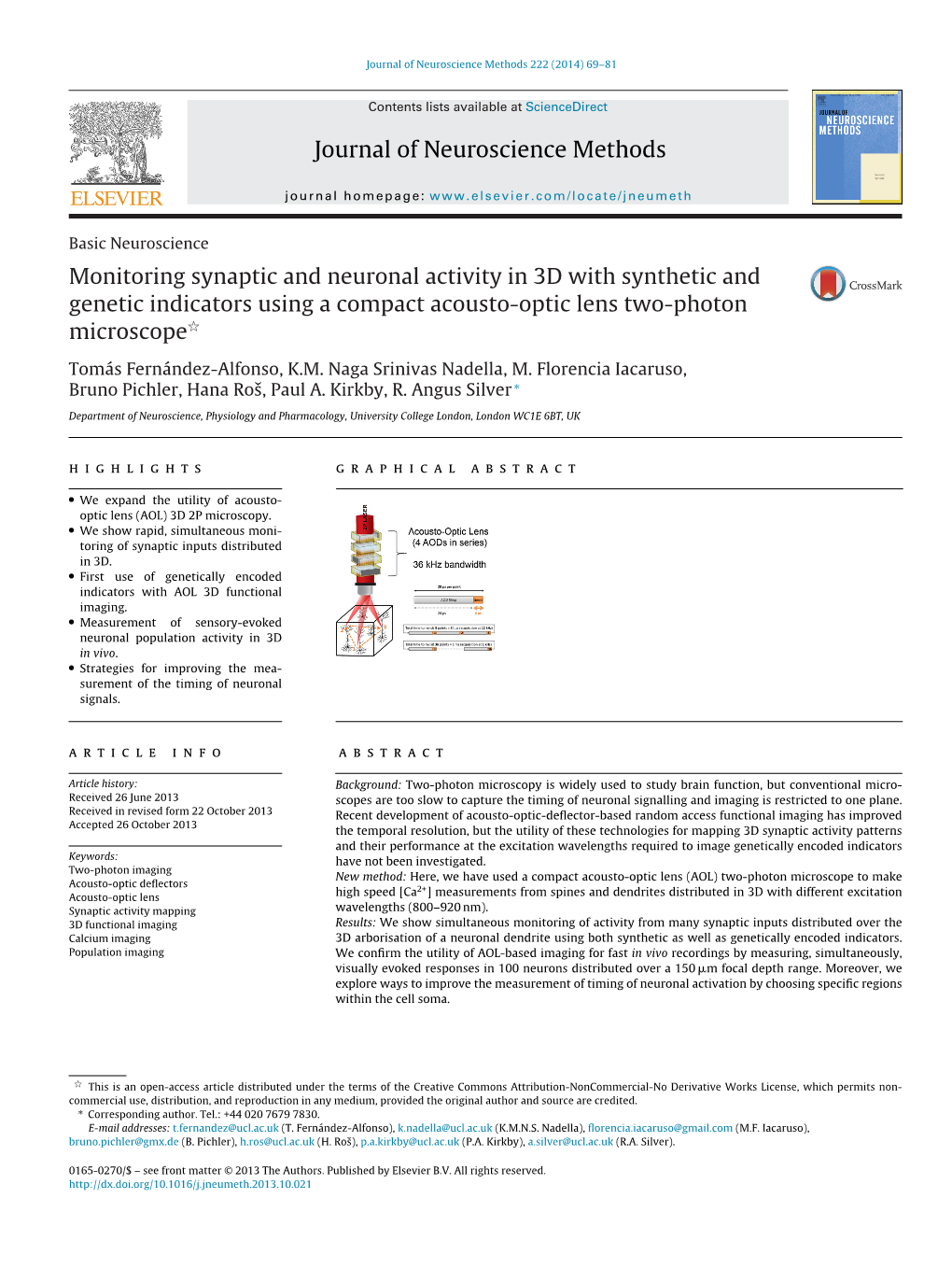 Monitoring Synaptic and Neuronal Activity in 3D with Synthetic And