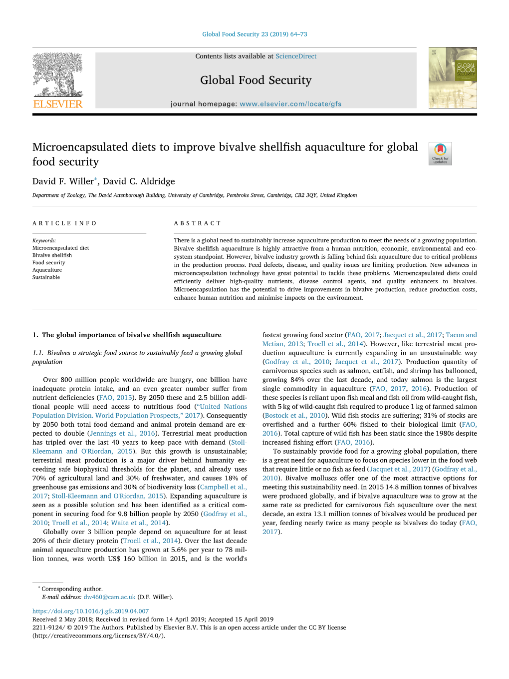 Microencapsulated Diets to Improve Bivalve Shellfish Aquaculture For