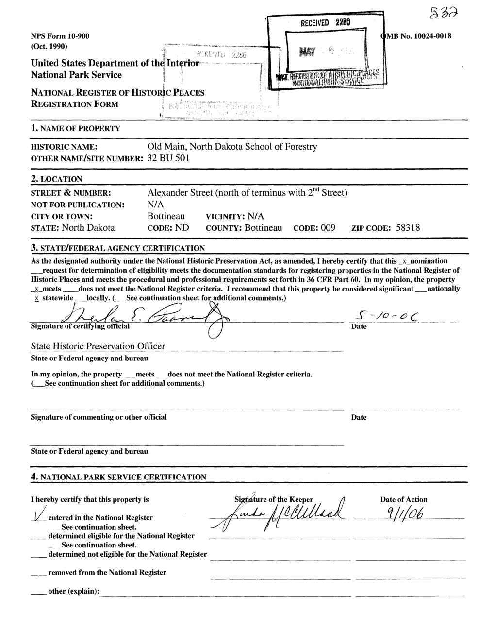 NATIONAL REGISTER of HISTORIC P$ACES REGISTRATION FORM I = R