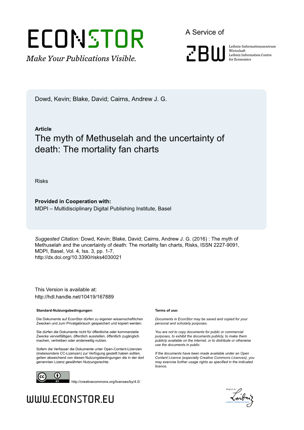 The Mortality Fan Charts