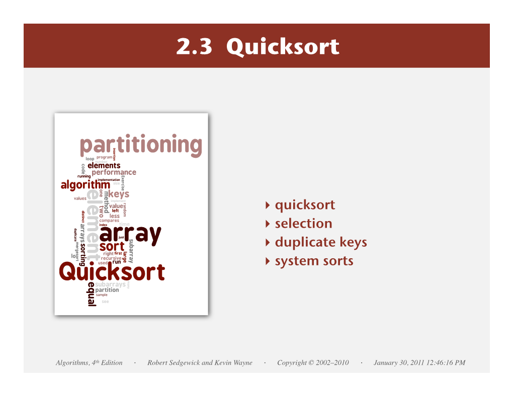 2.3 Quicksort