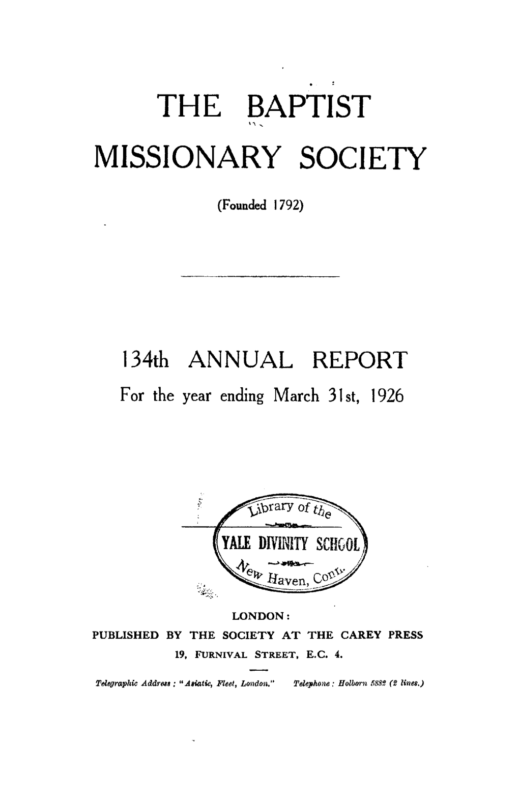 The Baptist Missionary Society