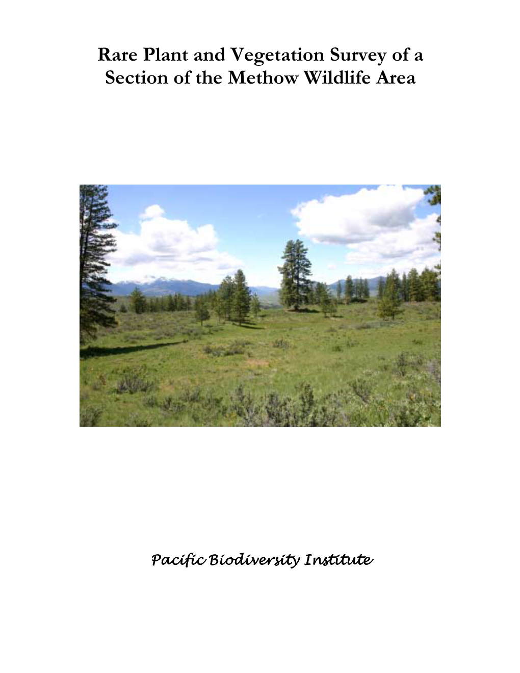 Methow Valley Wildlife Area Rare Plant and Vegetation Survey, 2006