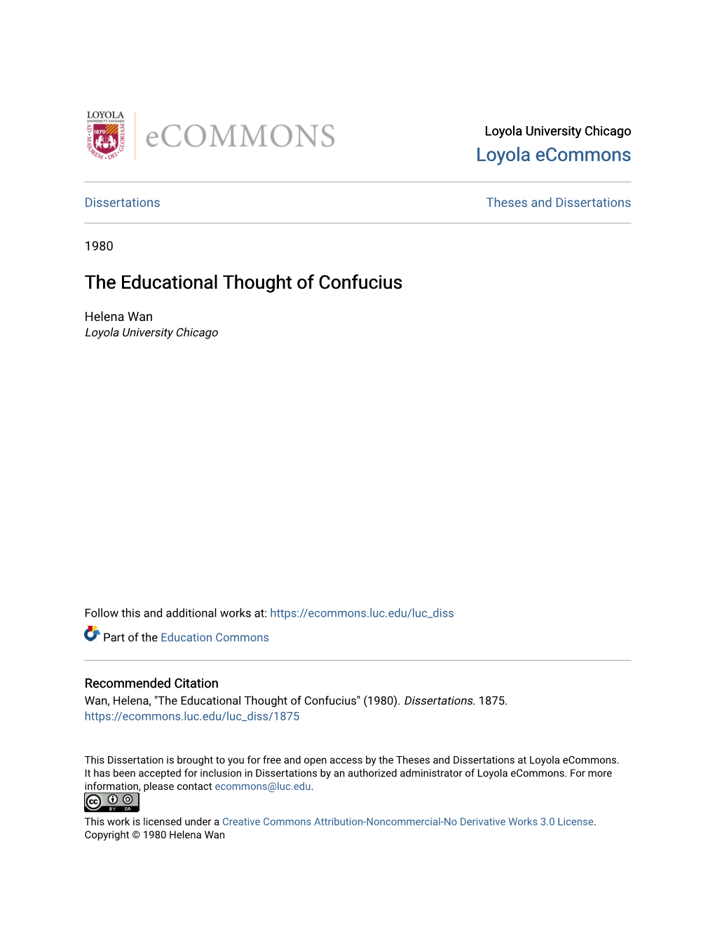 The Educational Thought of Confucius