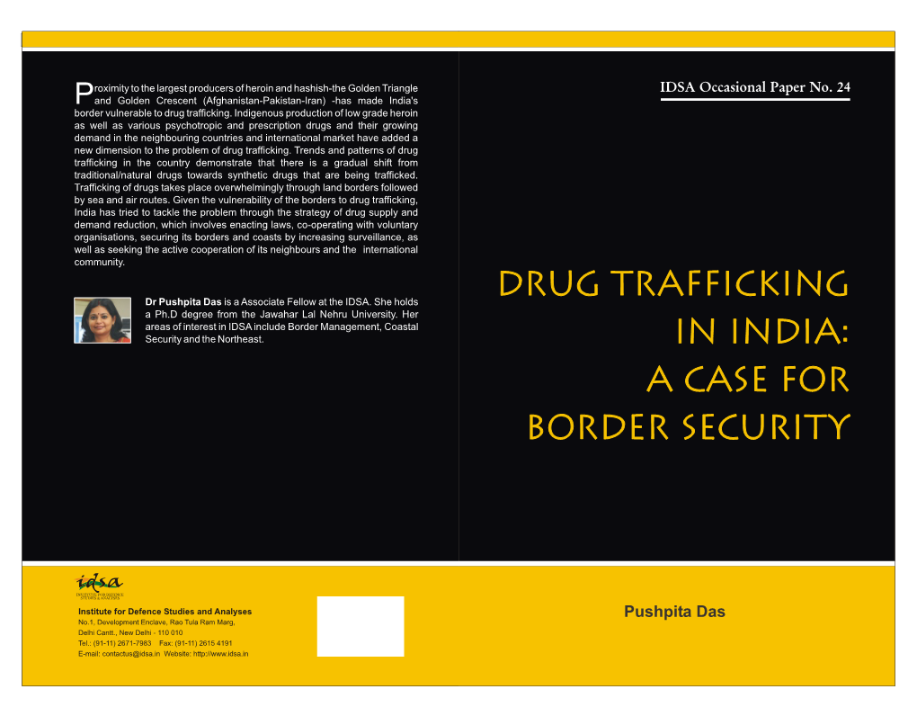 Drug Trafficking in India: a Case for Border Security | 1