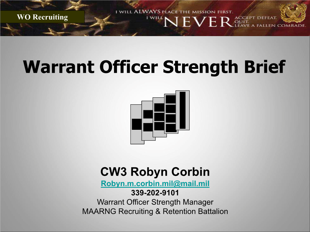 Warrant Officer Strength Brief