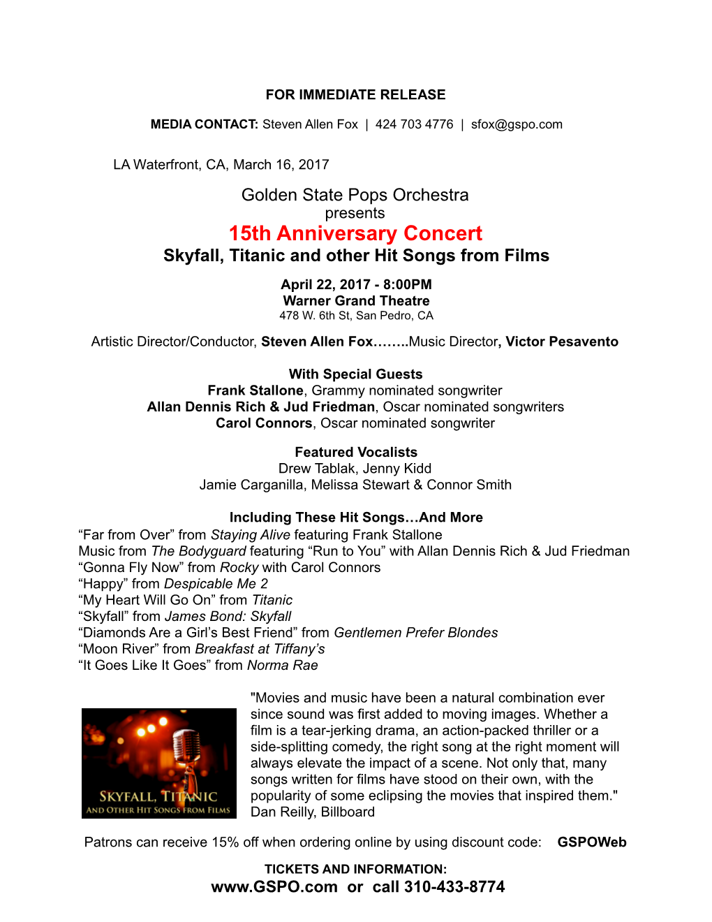 GSPO's 15Th Anniversary Concert