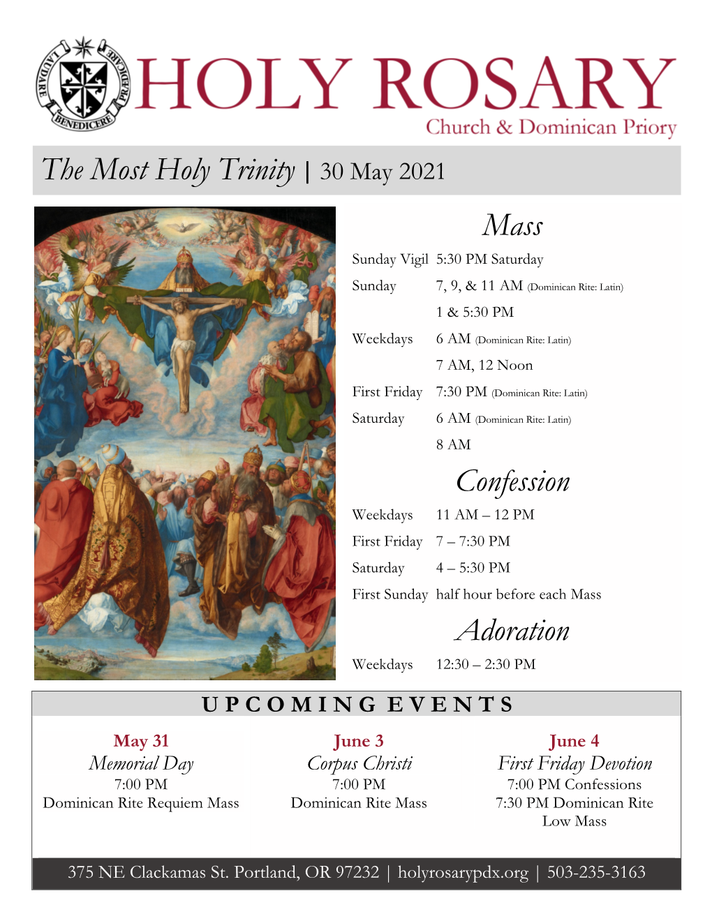 The Most Holy Trinity | 30 May 2021 Mass Confession Adoration