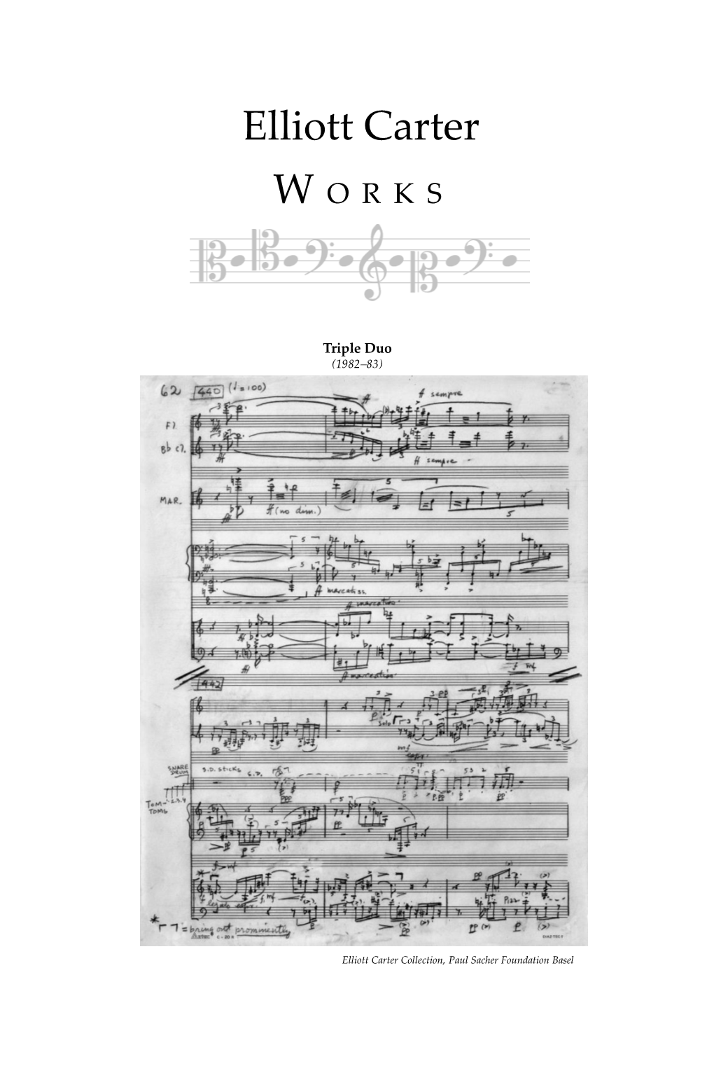 Elliott Carter Works List